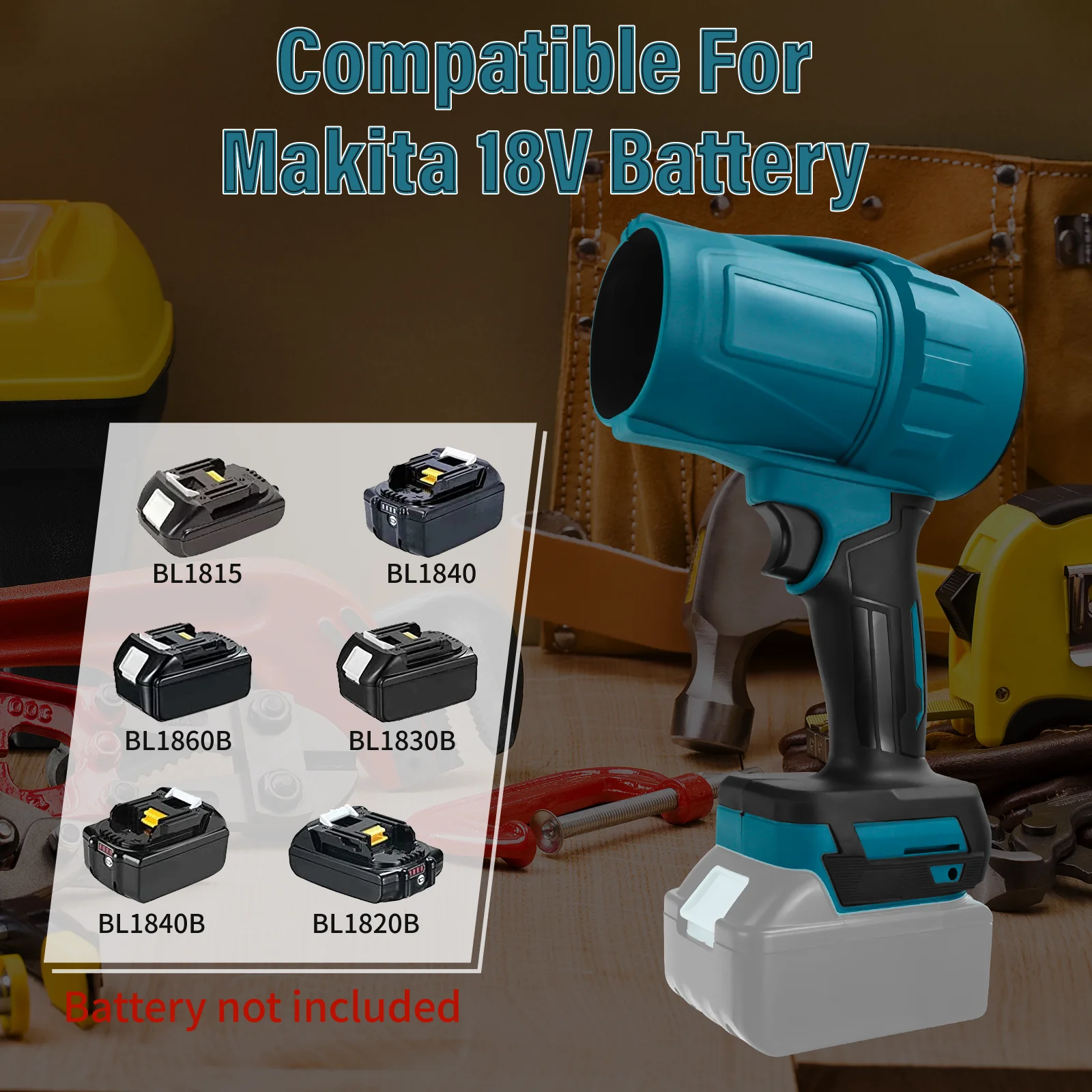 منفاخ هواء كهربائي بدون فرش، مروحة توربو نفاثة 30000 دورة في الدقيقة، أداة كهربائية محمولة لنفخ الغبار لبطارية ماكيتا 18 فولت (بدون بطارية)