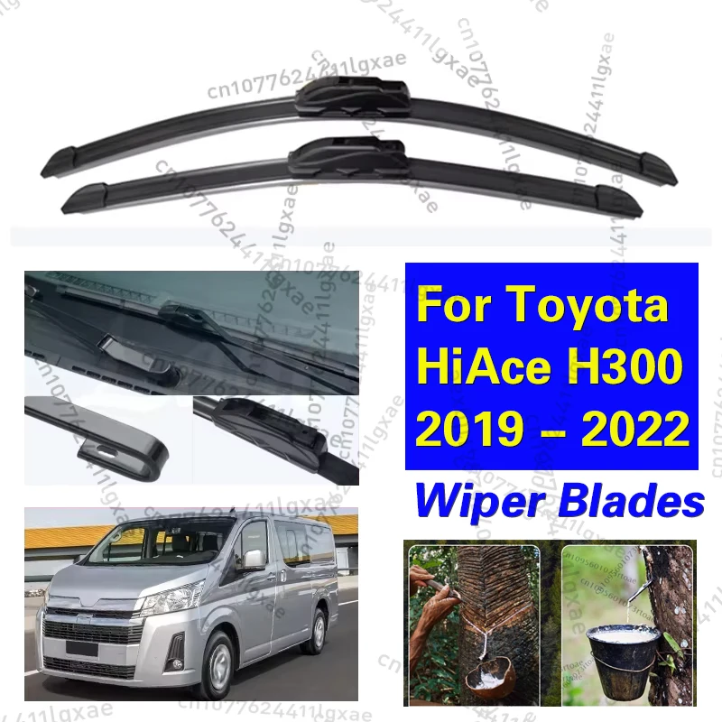 

2x Front Wiper Blades Brushes Window Boneless Frameless Rubber For Toyota HiAce H300 GranAce 2019 2020 2021 2022 Car Accessories