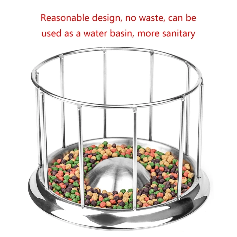 304 Stainless Steel Tortoise Turtle Feeder Pet Supply Semi-Water Food Dispenser Bowl Feeding Tool Reptile Basin Home Water Dish