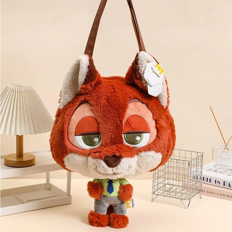 

Disney Zootopia Judy Nick Plush Toy Adorable Face Large Capacity Shoulder Bag Full Body Design Big Head Character Design Gift