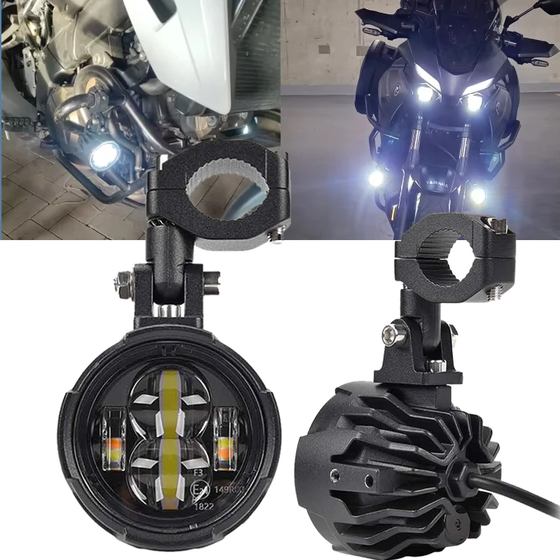

E-Mark Motorcycle LED Light Headlight Motorcycle Fog Lights Led Auxiliary Driving Lamp Spotlight White Light Moto Fog Lamp