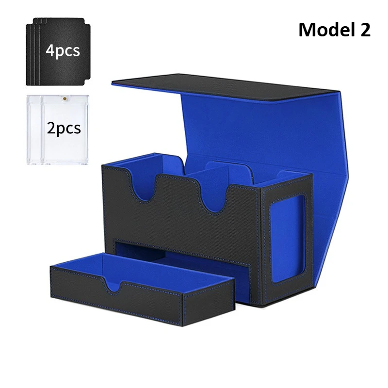 3in1 Deck Box Sportkaart Opbergdoos Past op 200+ Single Sleeved Card Deck Case voor MTG TCG CCG Kaarten met 4 Verdelers 2 Topladers