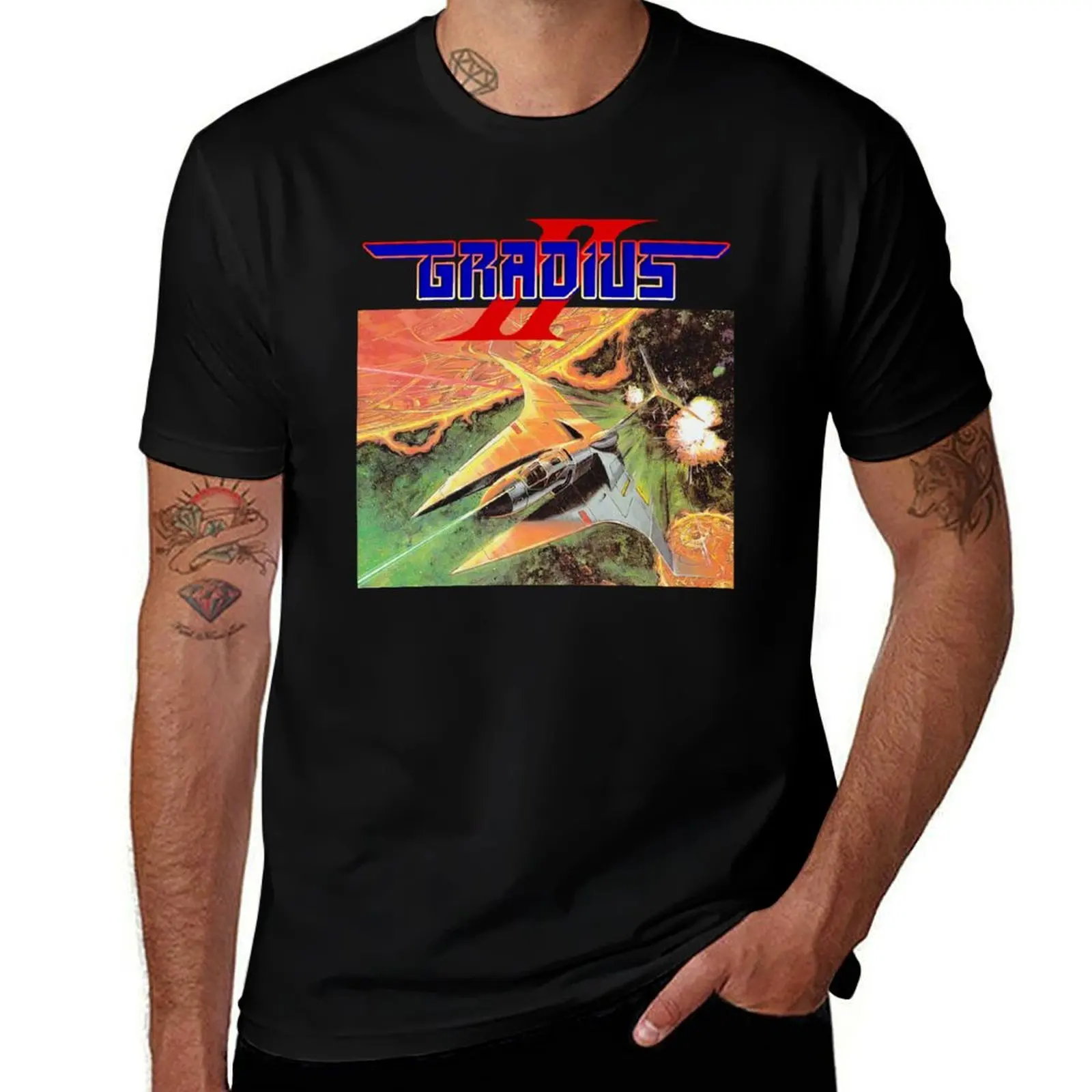 

shirts t 100 for anime shirts man graphic t T-Shirt Artwork Gradius Spaceship II shirt percent for mens man t cotton