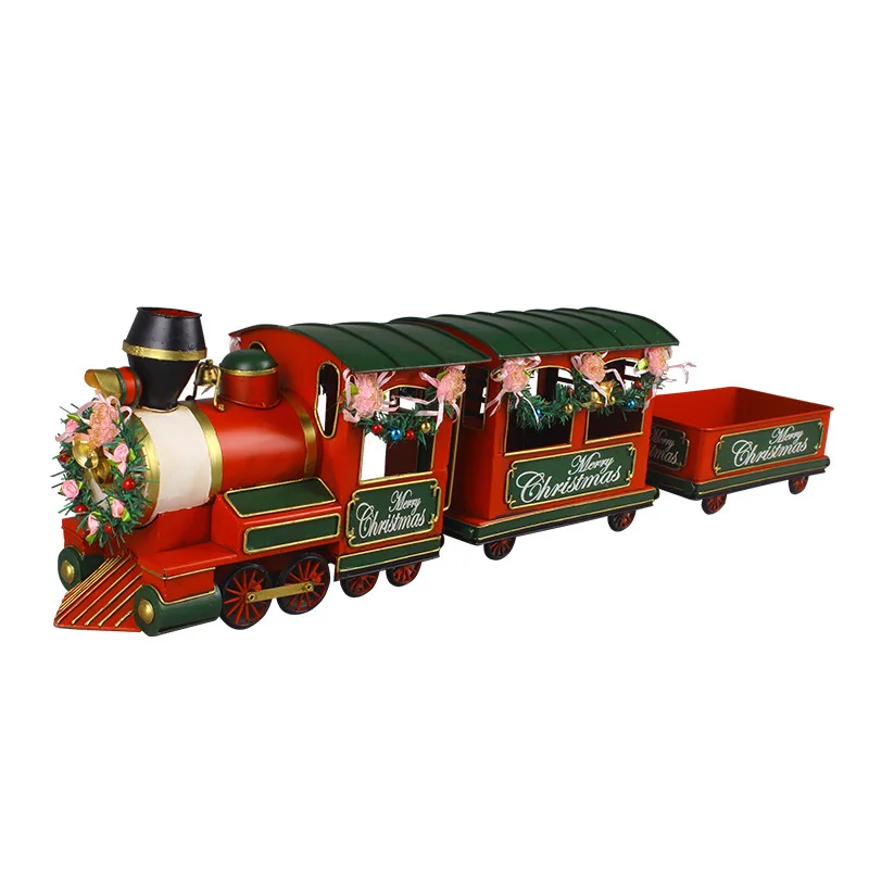 Christmas Gift Iron European-Style Retro Steam Locomotive Model Decoration