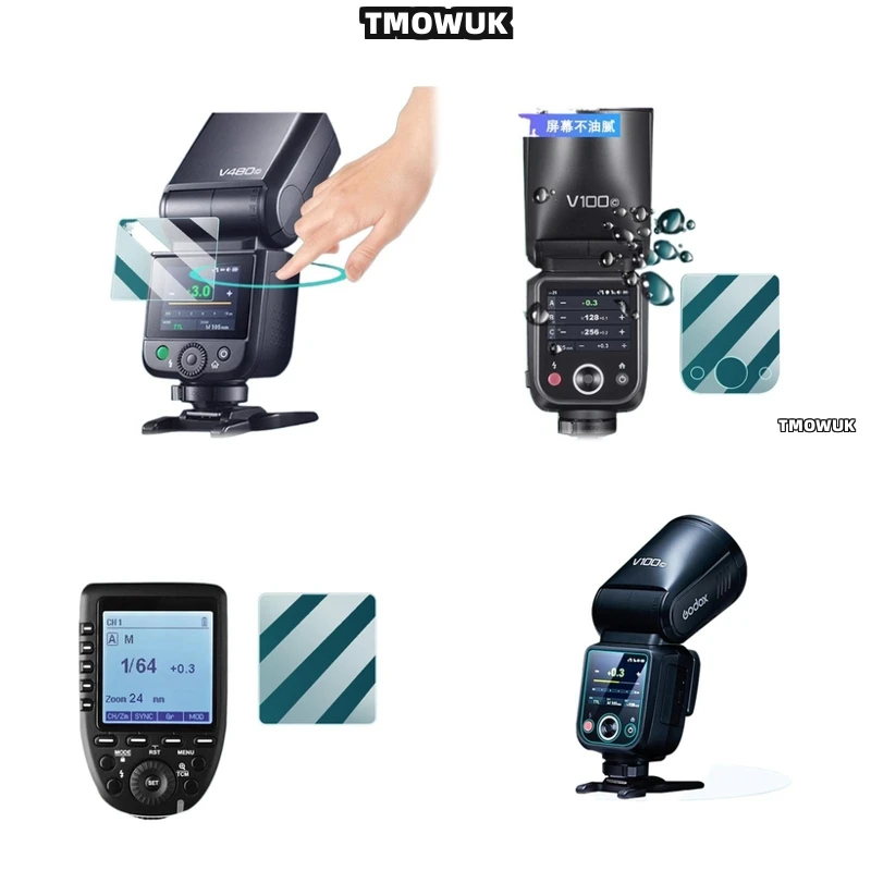 

For Godox X3 V100 V1 Pro AD600BM V860 III V850 III TT685 II V480 Tempered Glass Flash Light Protector Cover Film Full Screen