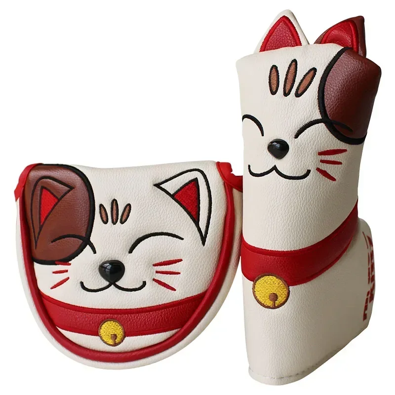 

Golf Putter Cover Cute Kitty Golf Headcover for Blade Mallet Putter Magnetic Closure Golf Club Head Protector Drop Ship