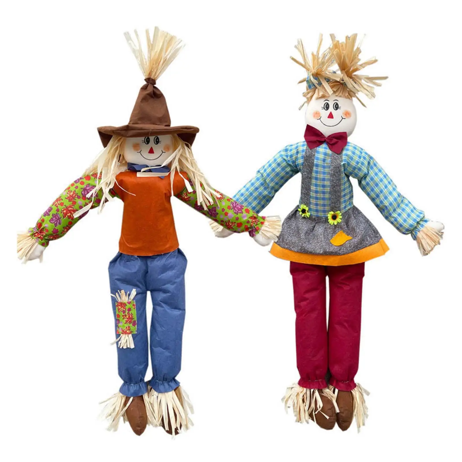 

Standing Scarecrow Fall Harvest Scarecrow Decor for Halloween Party