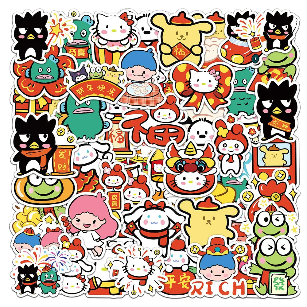 

10/30/50pcs Cute Cartoon Hello Kitty My Melody Kuromi Pochacco Stickers Sanrio Anime Decals Toys DIY Laptop Luggage Stationery