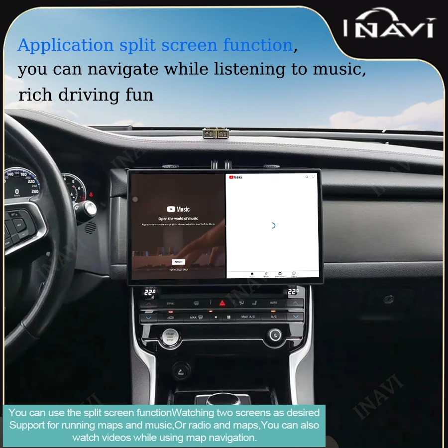 13.3-inch Android 14 Media Player For 2016-2019 Jaguar XF/XFL/X260 Radio Wireless Carplay and auto retain the  car original menu