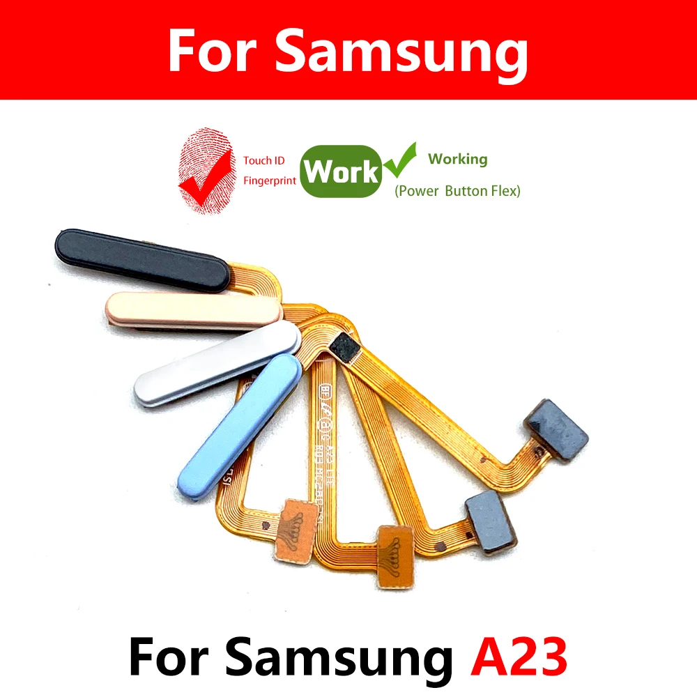 For Samsung A23 4G 5G A235F A236 A236B Home Button Fingerprint Sensor Flex With Power Key Button Flex Cable