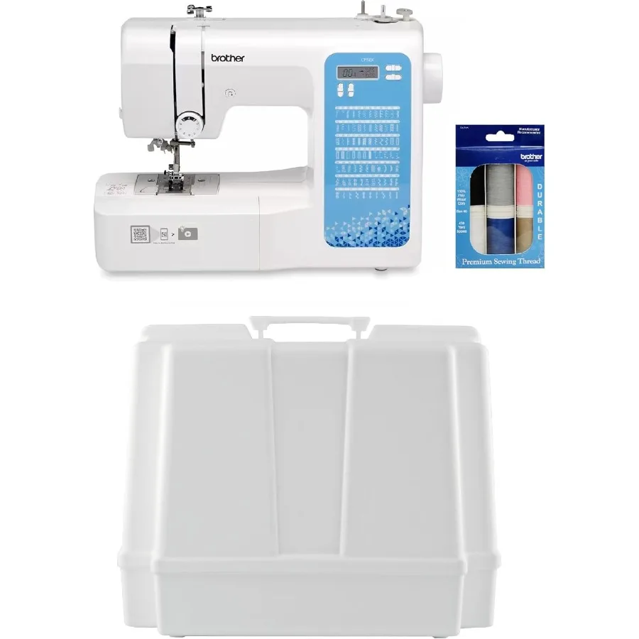 

CP80X Computerized Sewing Machine and Hard Plastic Storage and Carry Case Premium Sewing Thread 6-Pack Included