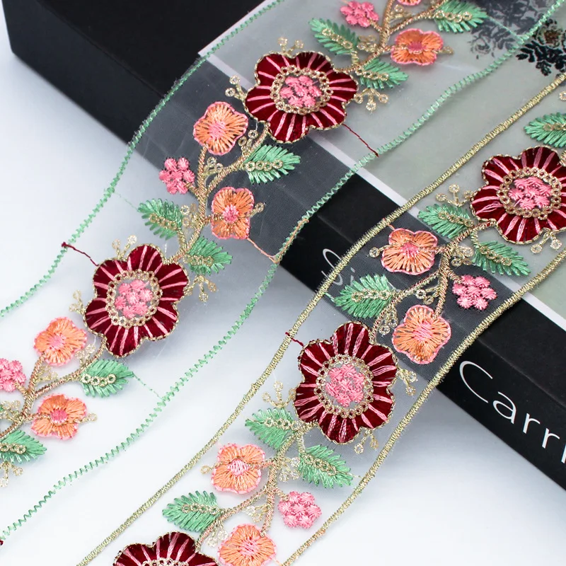 

30Yds Organza Lace Fabric Embroidery Ribbon Flower Lace Trim Floral DIY Apparel Swiss Sewing for Shoe Bag Headdress Craft