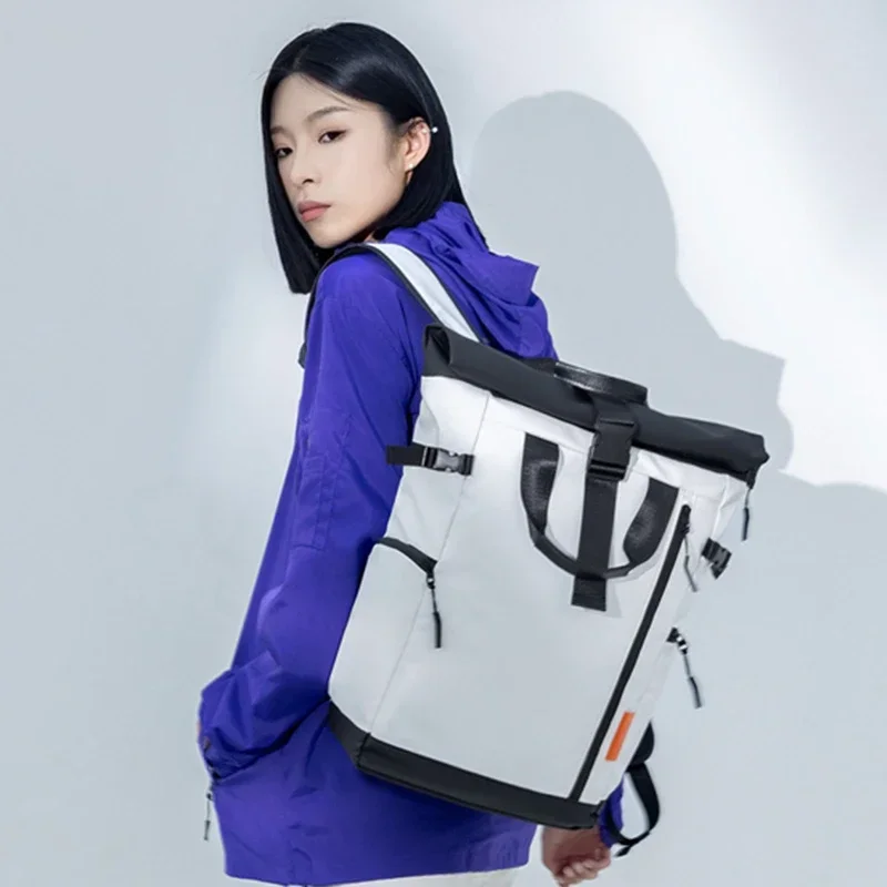 Unisex Modischer Minimalistischer Großraum-Wasserdichter Rucksack Tragbare College-Schultasche Trendiger Designer-Rucksack für Männer – Detail 4