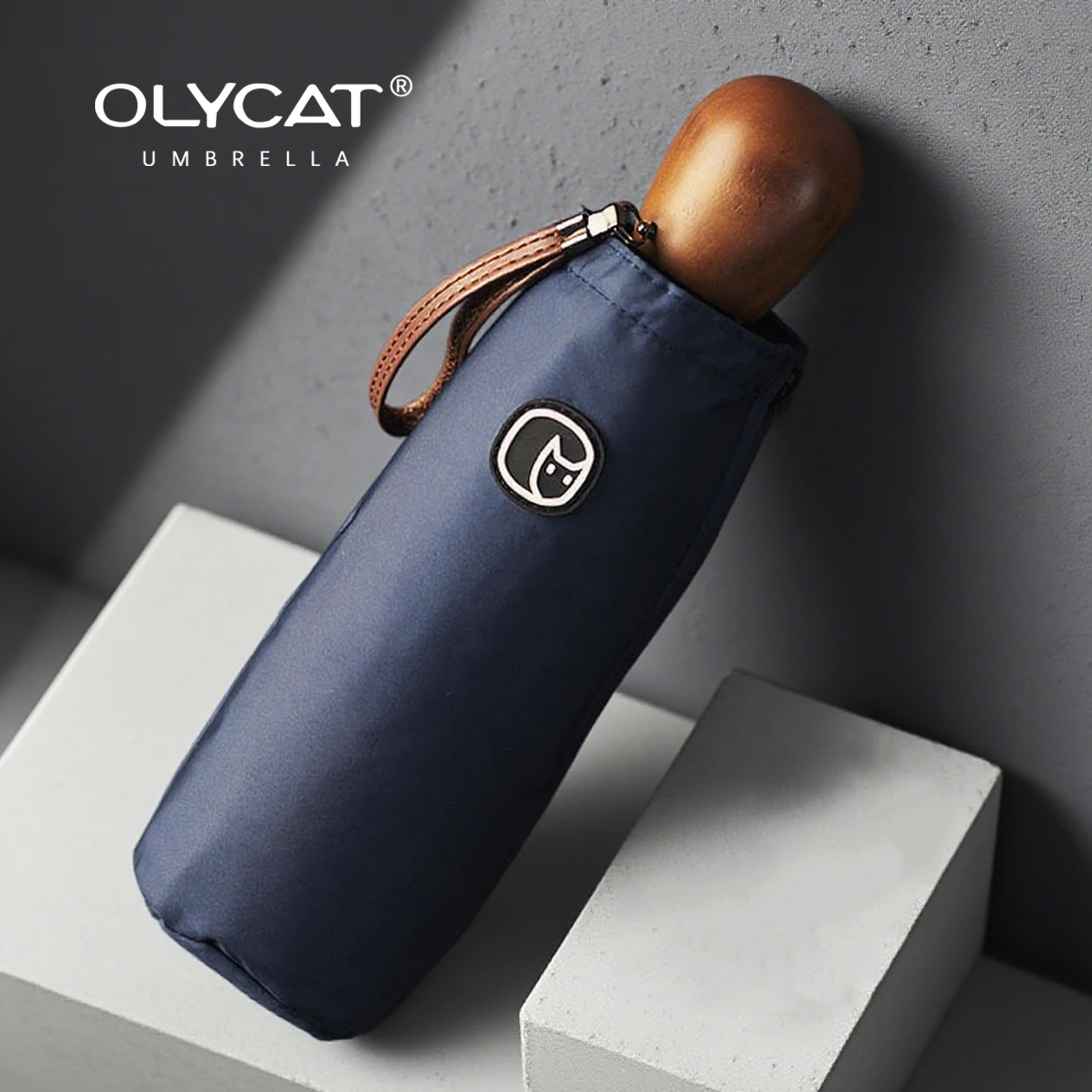 

Мини-зонт OLYCAT для мужчин и женщин, маленький зонт от дождя с деревянной ручкой, портативный складной зонт-парасоль, бесплатная доставка