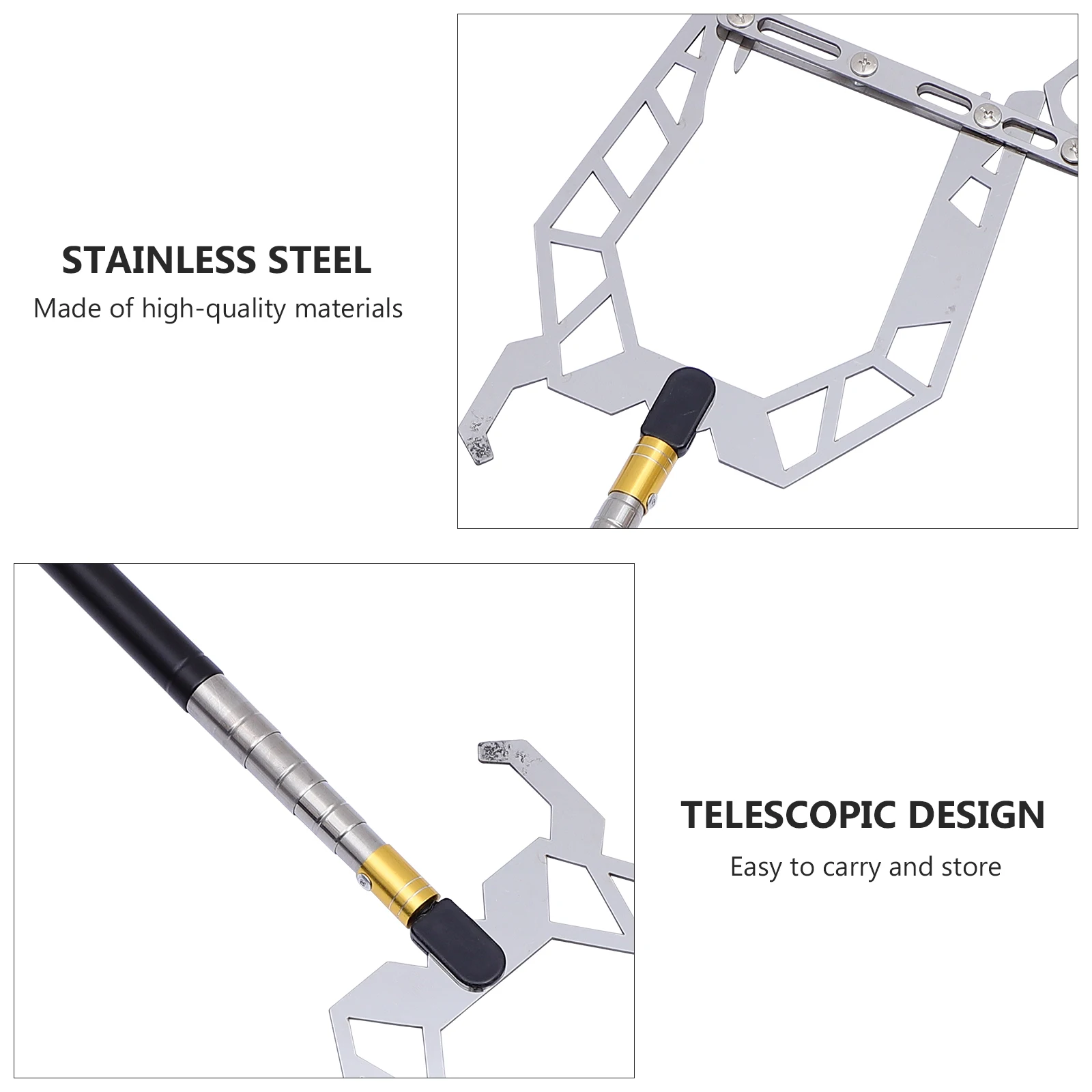 

Boat Hook Telescopic Stainless Steel 40cm to 140cm Adjustable Boat Puller Tie Rope Hook Accessories Store Water