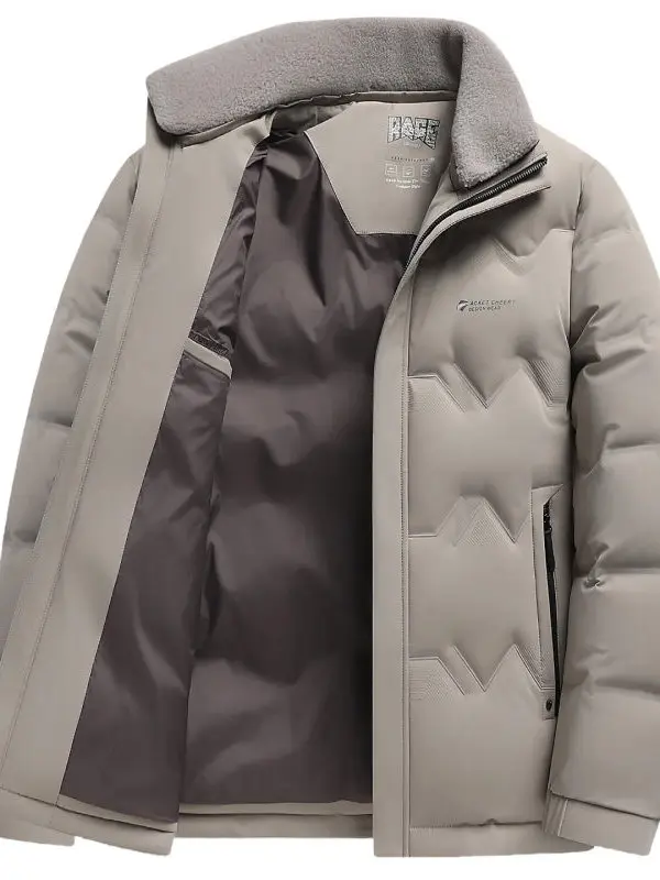 

Мужская зимняя утепленная куртка с воротником-стойкой, повседневная теплая верхняя одежда из пуха для мужчин среднего и старшего возраста