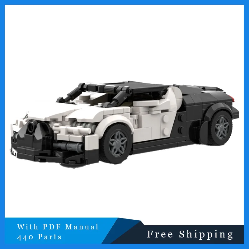 

440 шт. городской белый роскошный спортивный автомобиль с максимальной скоростью кирпич ​ ​ Модель творческий MOC строительный блок DIY сборная игрушка для детского подарка на день рождения