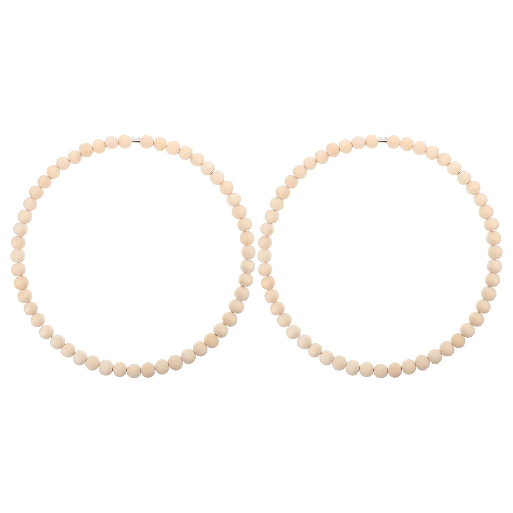 

2 Pcs Wood Bead Garland Set Beaded Boho Wreath Bohemia Craft Wreaths to Decorate Iron Beads