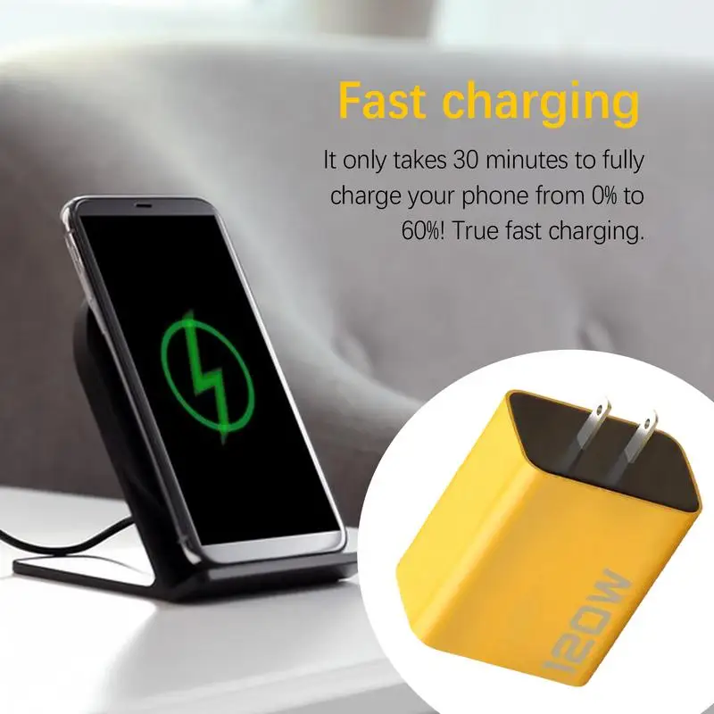 USB Wall Plug Fast Charging Portable 120W Wall Charger Multifunctional Fast Charging Blocks Cell Phone Wall Chargers For Home