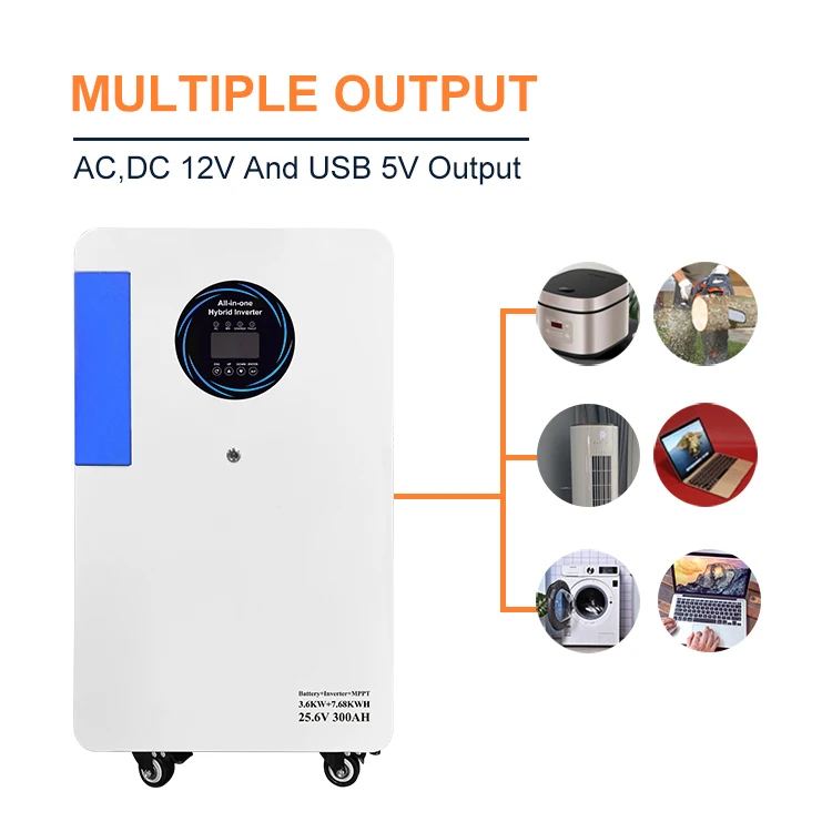 Lifepo4 25.6v 300ah 7.68kwh 16kwh موجة جيبية نقية المنزل الكل في واحد بطارية محطة الطاقة المنقولة بطاريات ليثيوم أيون الشمسية