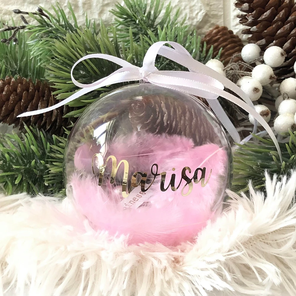 Bola De Natal De Plástico Transparente Fillable, Bauble Árvore Pendurado Ornamento, Decoração Da Festa De Casamento, Caixa De Presente, personalizado, 10cm