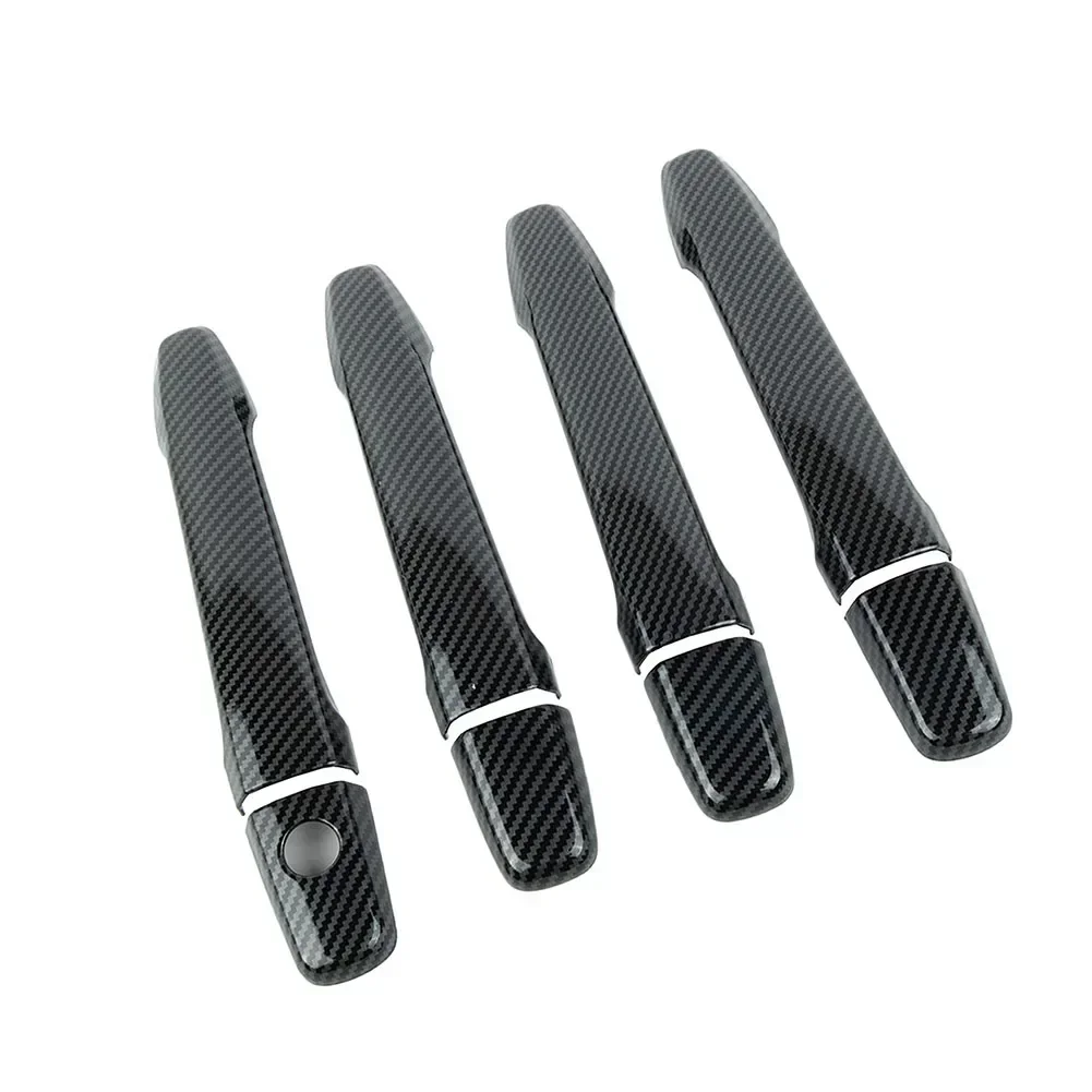 Modern Carbon Fiber Design Door Handle Cover for Mitsubishi Lancer EX lution X Quick Install Long lasting ABS Material