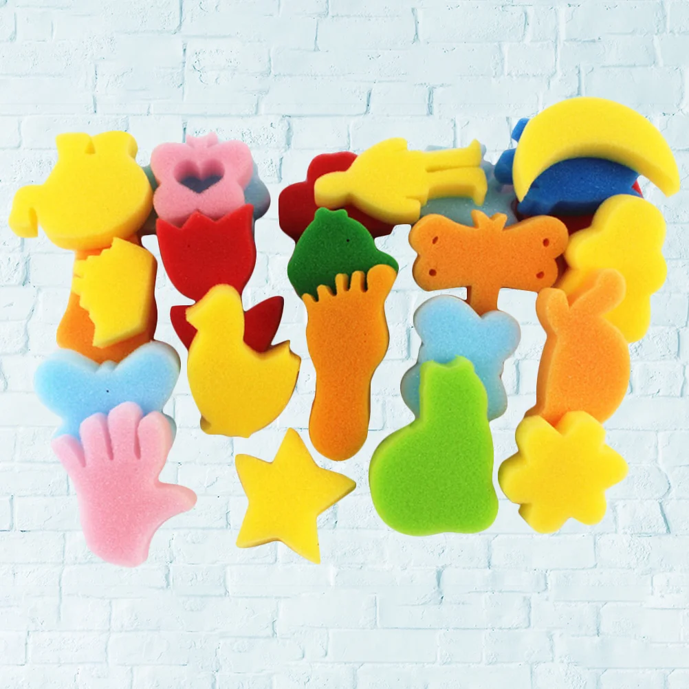 

48 Pcs Sponge Letter Stamps Kids Toys Painting Stamper Craft Sponges for Rainbow Ink