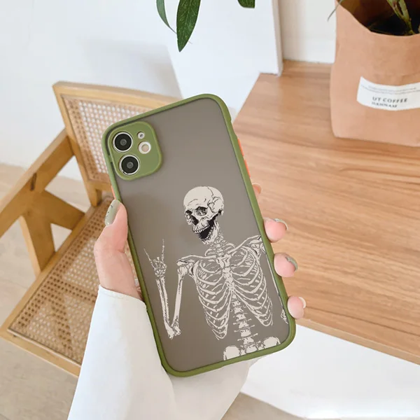 Lustige Skelett-Handyhülle für iPhone 16 15 14 13 12 11 Pro Max Mini X XR XS MAX 15 7 8 Plus SE2 Soft Shell stoßfeste Rückseite – Detail 5