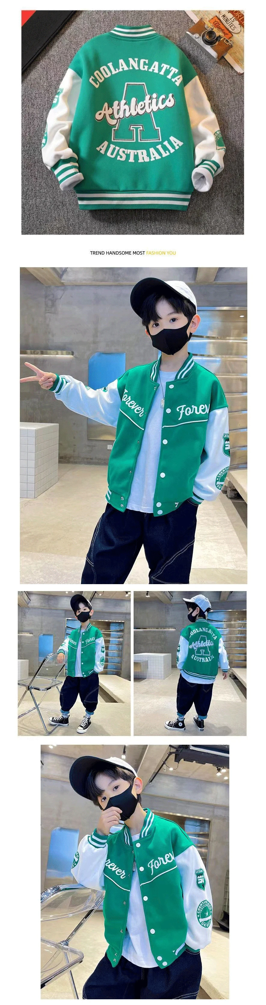 Jungen Baseball Uniform Jacken Für 3-14 Jahre Kinder Kleidung Für Teenager Jungen Sport Oberbekleidung Mantel Frühling Mode Sweatshirts – Detail 8