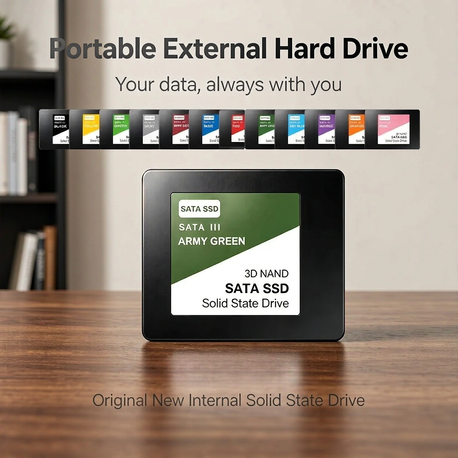 Portable External 013SSD High Speed Large Capacity Storage Army Green/Sky Blue/Purple SATA External Solid State Drive For Laptop