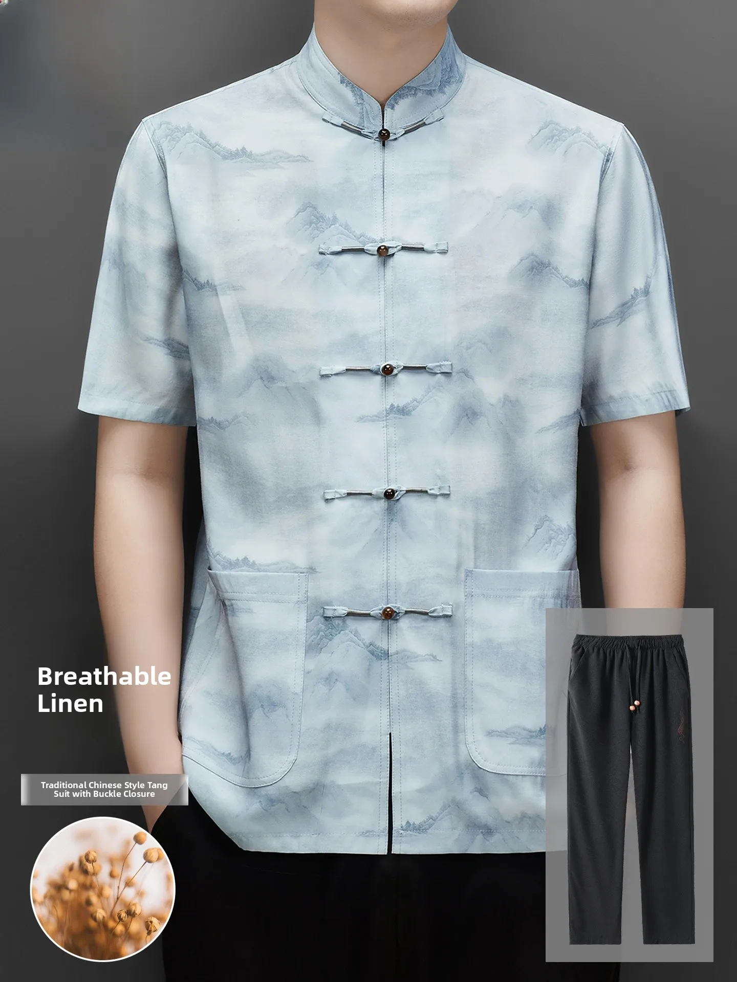 lormen-–-ensemble-chemise-et-pantalon-en-lin-a-manches-courtes-style-chinois-vetements-hanfu-traditionnels-pour-hommes-col-montant-boutons-nouvelle-collection-d'ete