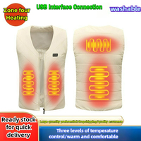 Men Winter Smart Heating Cotton Vest 4 Area Heated V Neck Sleeveless Vest Women Outdoor Flexible Thermal Warm Outwear Man Puffer