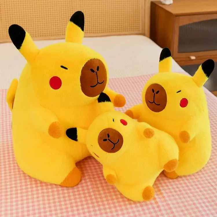 Capybara Plush Toy Simulation Cosplay Pikachus Pokemon Stuffed Cartoon Fluffty Animal Doll Kawaii Gift Kid Girl Birthday Gift