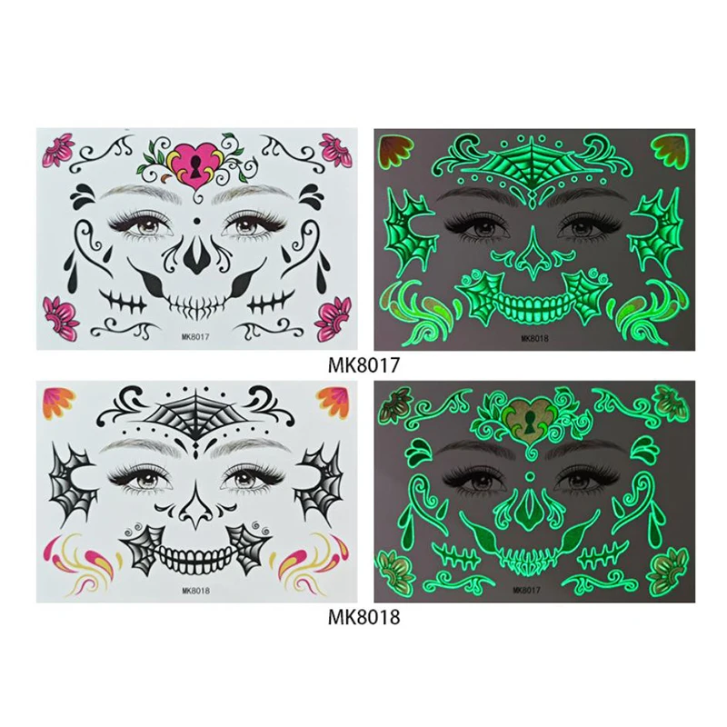 Kleurrijke Ogen Make-Up Stickers Lichtgevende Oog Eyeliner Wenkbrauwen Gezicht Kunst Sticker Stickers Halloween Nieuwjaar Festival Feest Decoratio