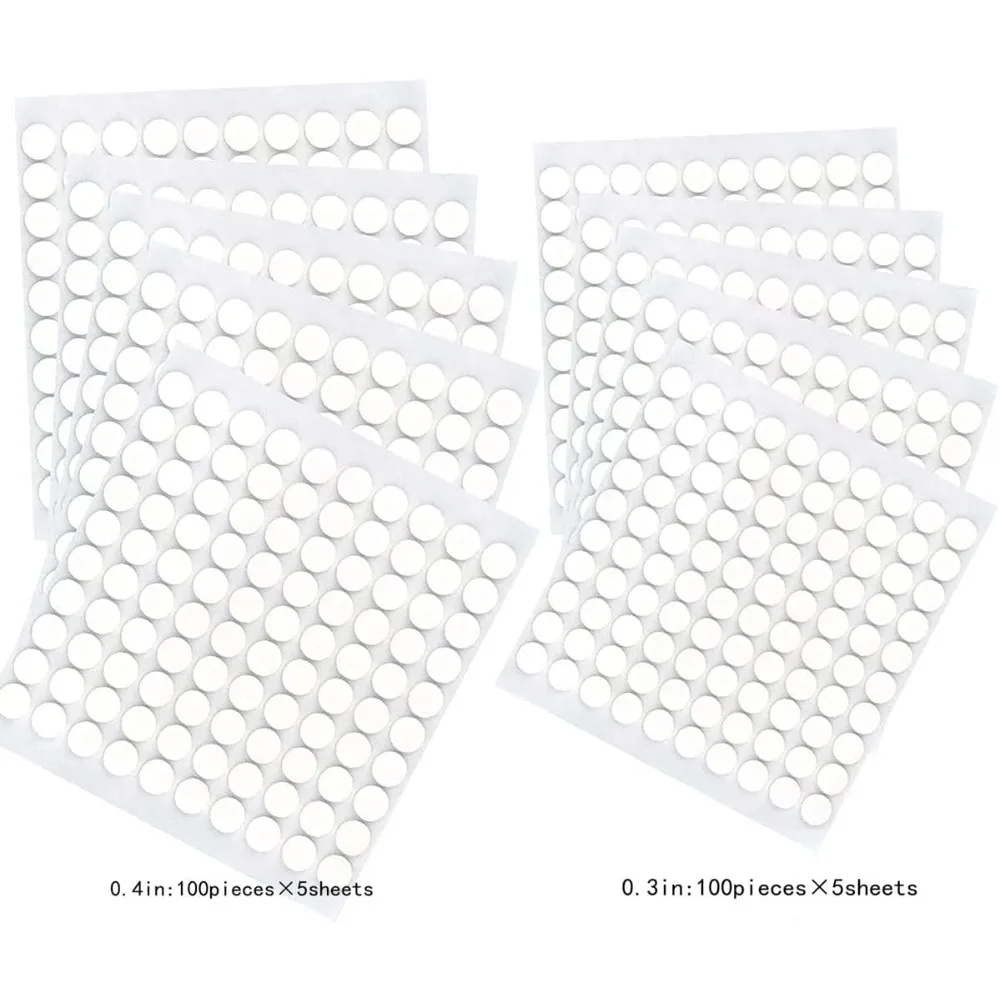 1000 Pieces of Transparent Double-Sided Adhesive Dots, 10mm 8mm Adhesive Tape, Removable Traceless Small Paper, Wall, Handicraft