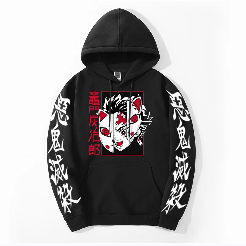 

Kimetsu no Yaiba Autumn Men Fashion Hooded Sweatshirt Hoodie Demon Slayer Tanjirou Anime Fabrics Clothing Casual Streetwear