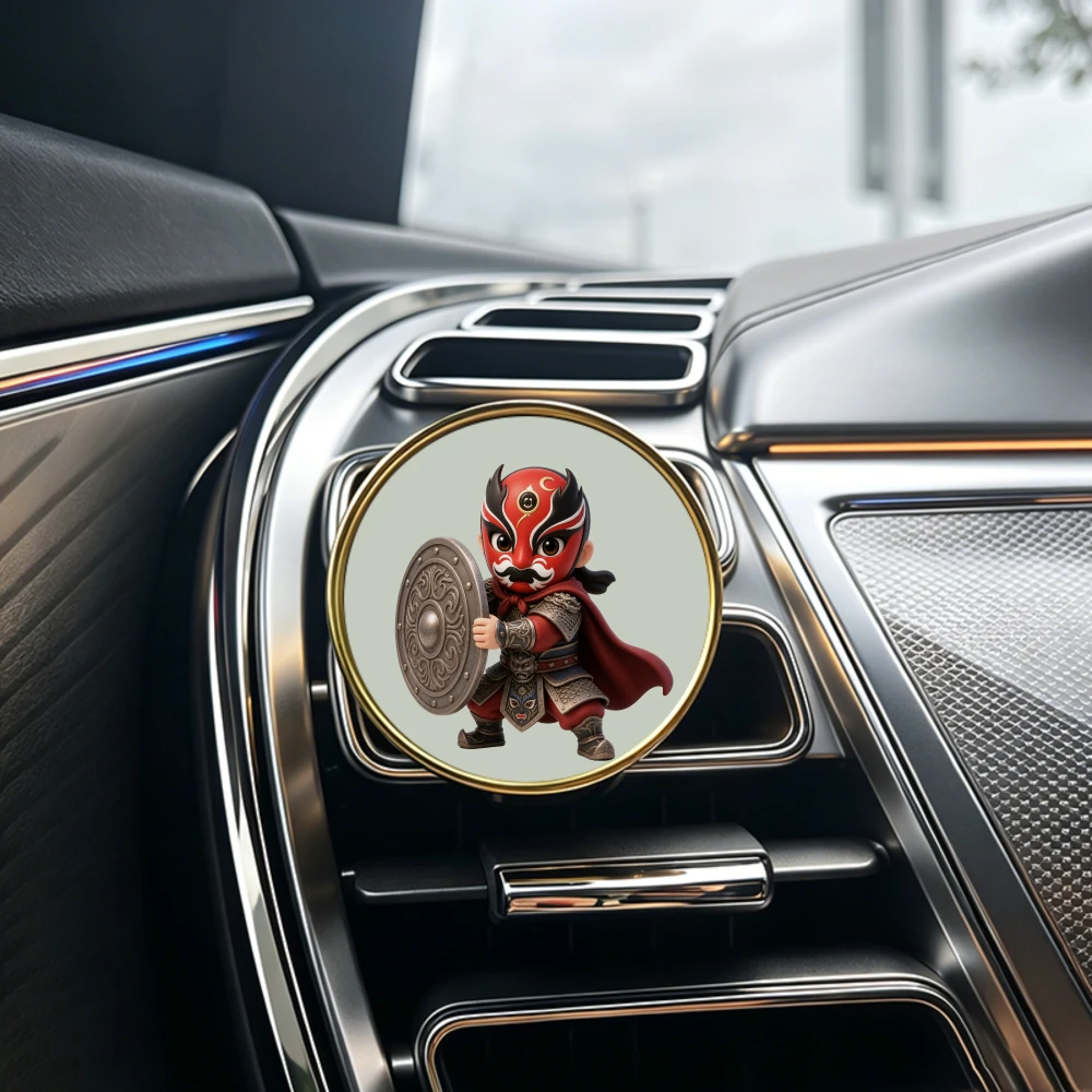 Diffuseur d'air haut de gamme pour voiture, motif masque d'opéra à visage changeant, clip de ventilation AC, élégant ornement d'intérieur de voiture, parfum longue durée