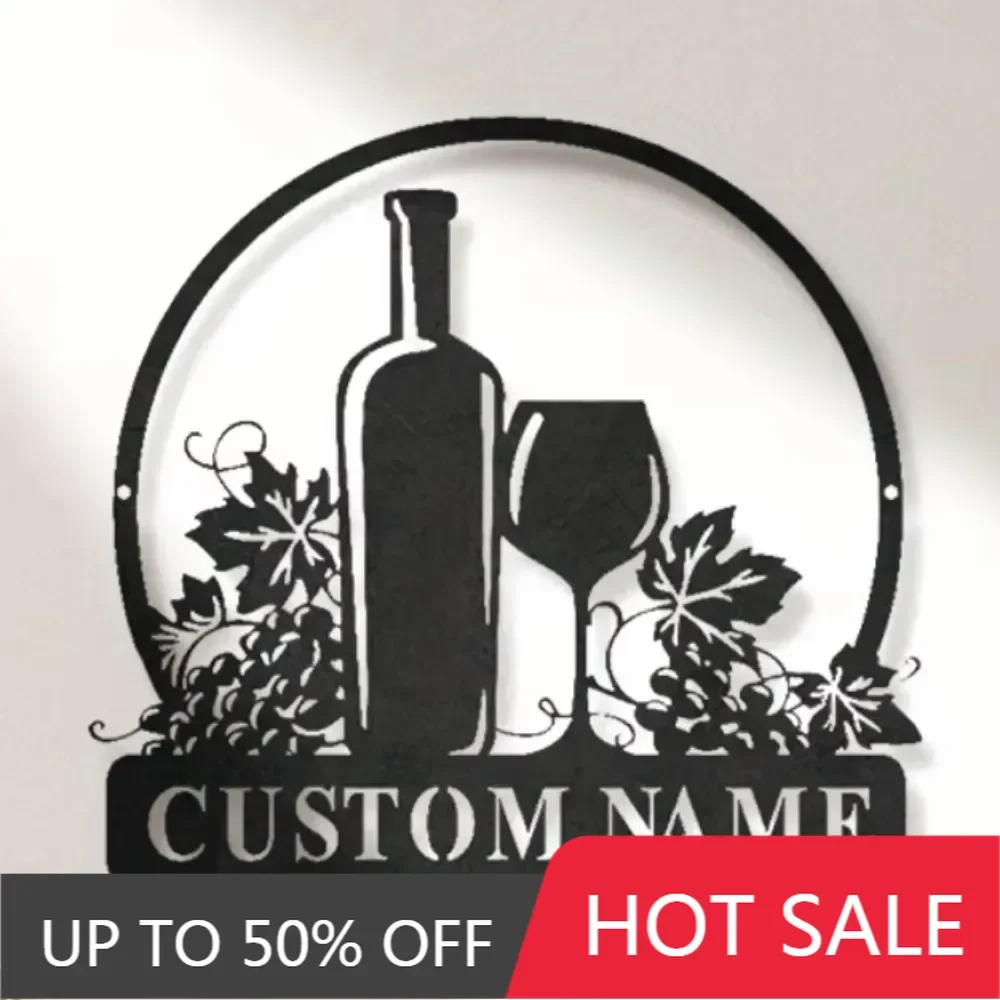 1PC Distinctive Exceptional Metal Wall Art for Wine Lounges.Custom Nameplate,Sturdy Iron.Perfect for Adding Flair to Home,Wine S