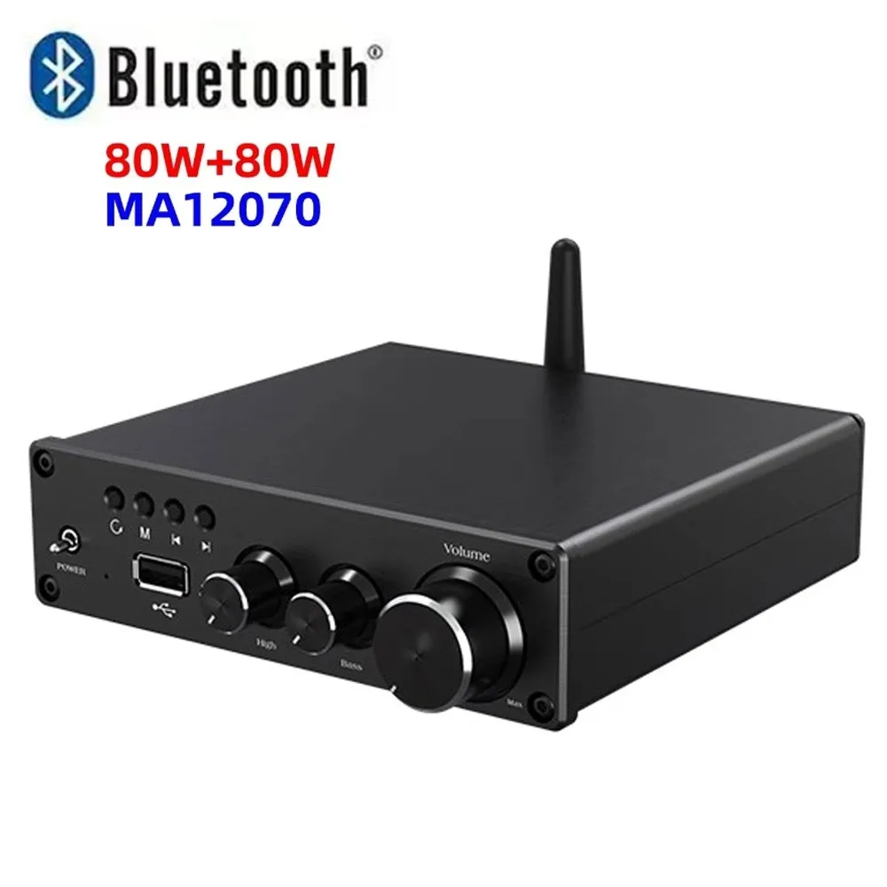 MA12070 MF eon Bluetooth 5.0 2*80WDigital Audio Power Amp Égaliseur 20W ~ 200W HiFi Stéréo Amplificateur Classe D m.com x DC15-19V