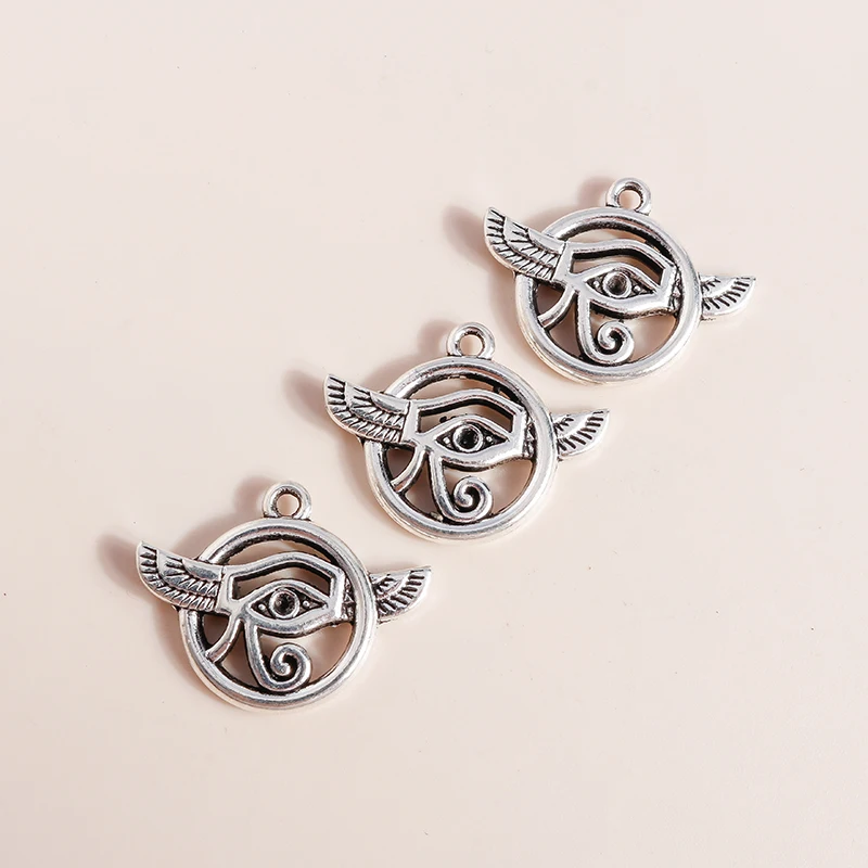 Leslie 10 Stück 19 x 24 mm geheimnisvolles altes Ägypten, das Auge des Horus, Anhänger für Armbänder, Halsketten, DIY handgefertigtes Schmuckzubehör – Detail 4