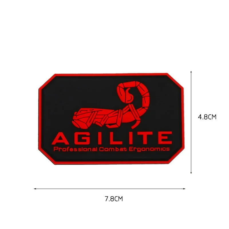 Scorpion AGILITE Luminous Light PVC Patches Tactical Morale Badge Armband Hook&Loop Patch for Backpack Hats Appliques Stickers