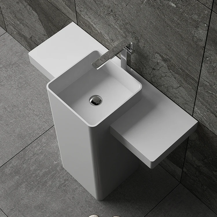 Separate bathroom wash basin Cloakroom Round acrylic stone Solid surface Stone base wash basin