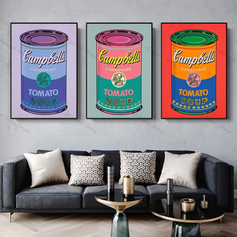 Scandinavian Classic Wall Art Andy Warhol's Pop Tomato Soup HD Canvas Poster Prints Home Bedroom Living Room Decoration