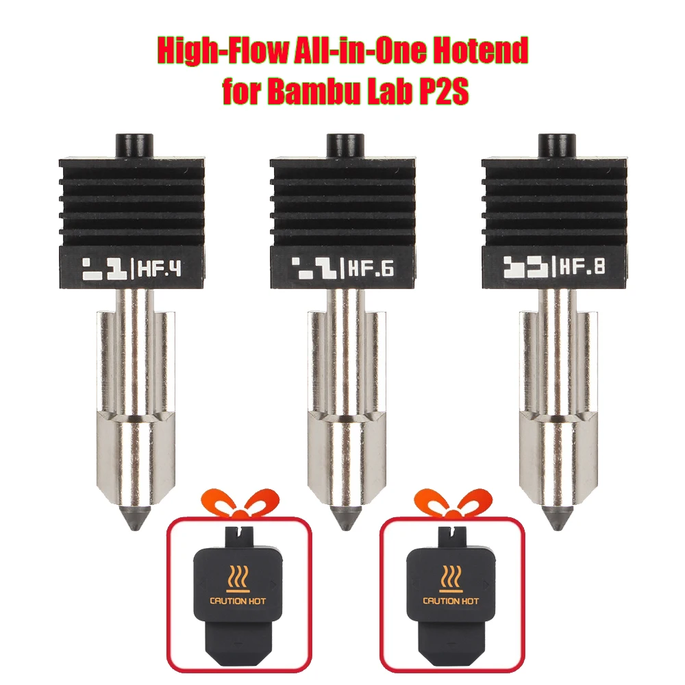 

Removable Nozzle Hotend for Bambu Lab P2S Upgrade High-Flow Hotend Kit - Compatible H2D/H2S/A1/A1 Mini Hardened Steel Nozzles