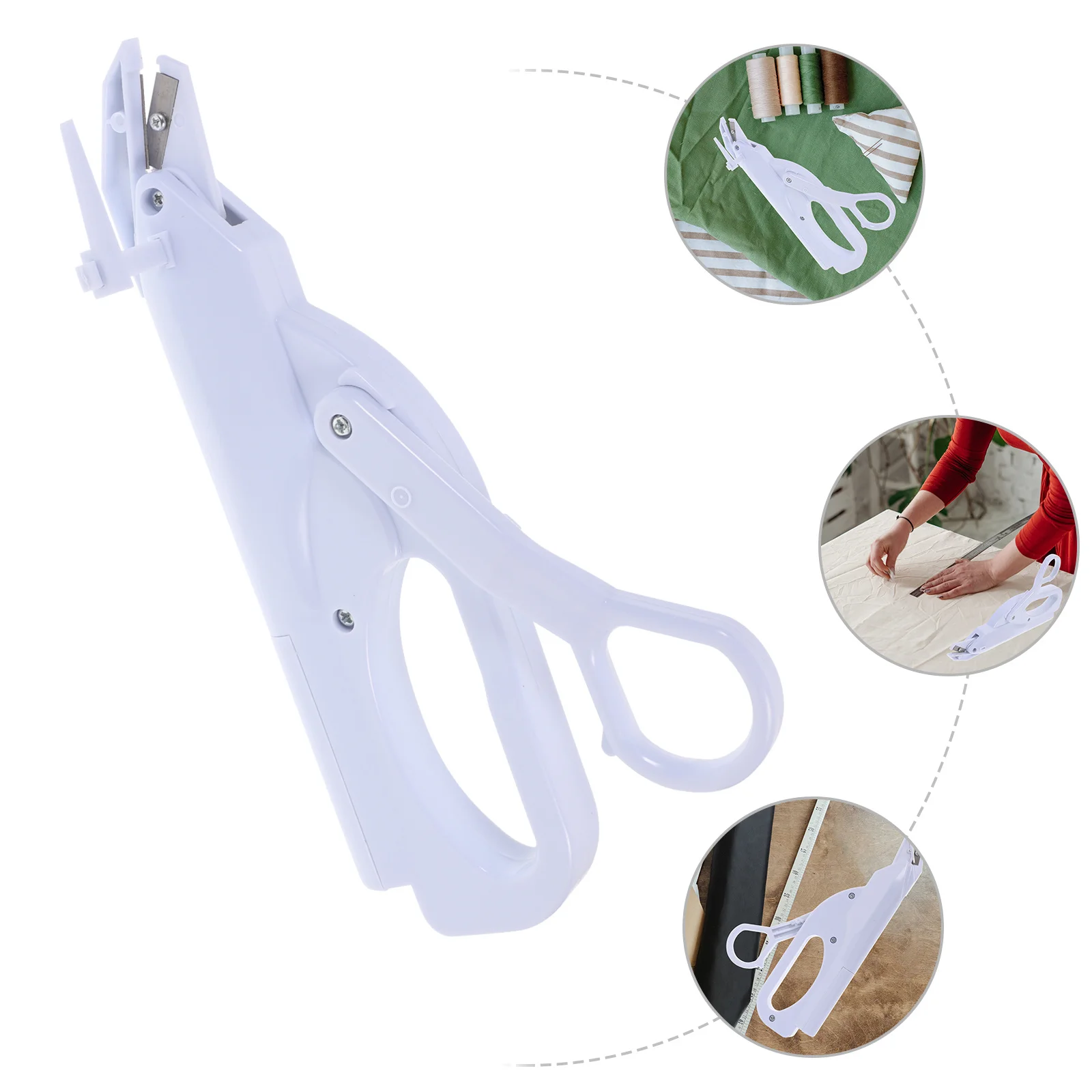 

Electric Scissor White Cordless Multipurpose Fabric Sewing Scissor Shears Protective Cover Adjustable