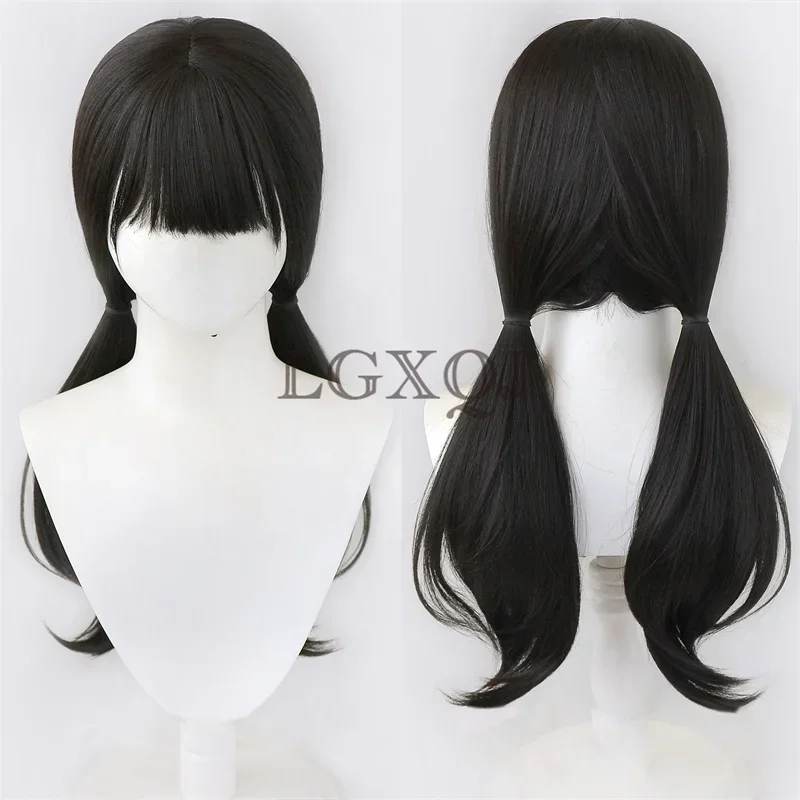 High Quality Anime Chainsaw Man Asa Mitaka Asa Cosplay Wig Women Black Cosplay Anime Wigs Heat Resistant Hair In Stock + Wig Cap