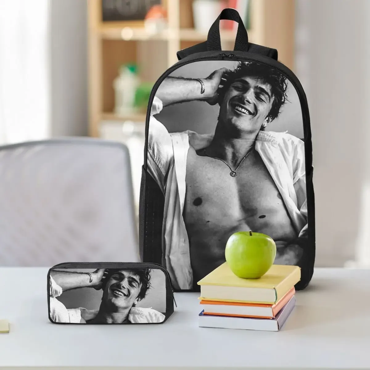 Jacob Elordi Australian Actor Backpack Boys Girls BookBag School Bag Laptop Shoulder Bags 3ps Insulated Lunch Bag Pencil Case