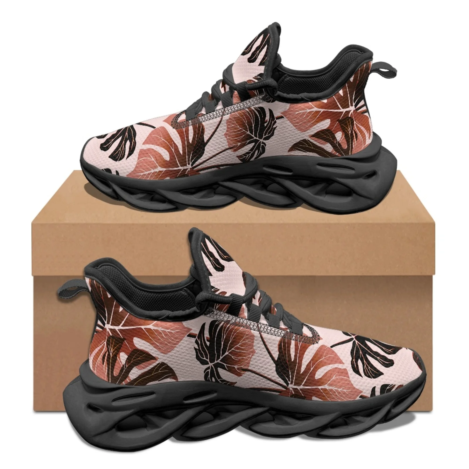 PENSTROLL Casual Fashion Sneakers Non Slip Running Shoes for Walking Men Monstera Leaf