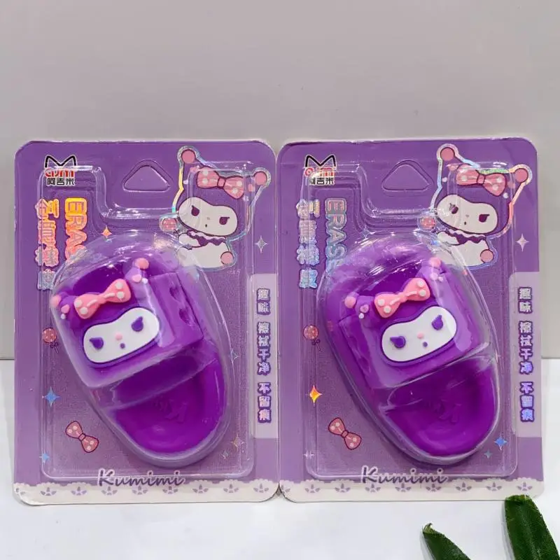 18Pcs Cute Creative Sanrios Eraser Slippers Style Cartoon Kuromi Student Dedicated Writing Clean Portable Eraser Friend for Gift