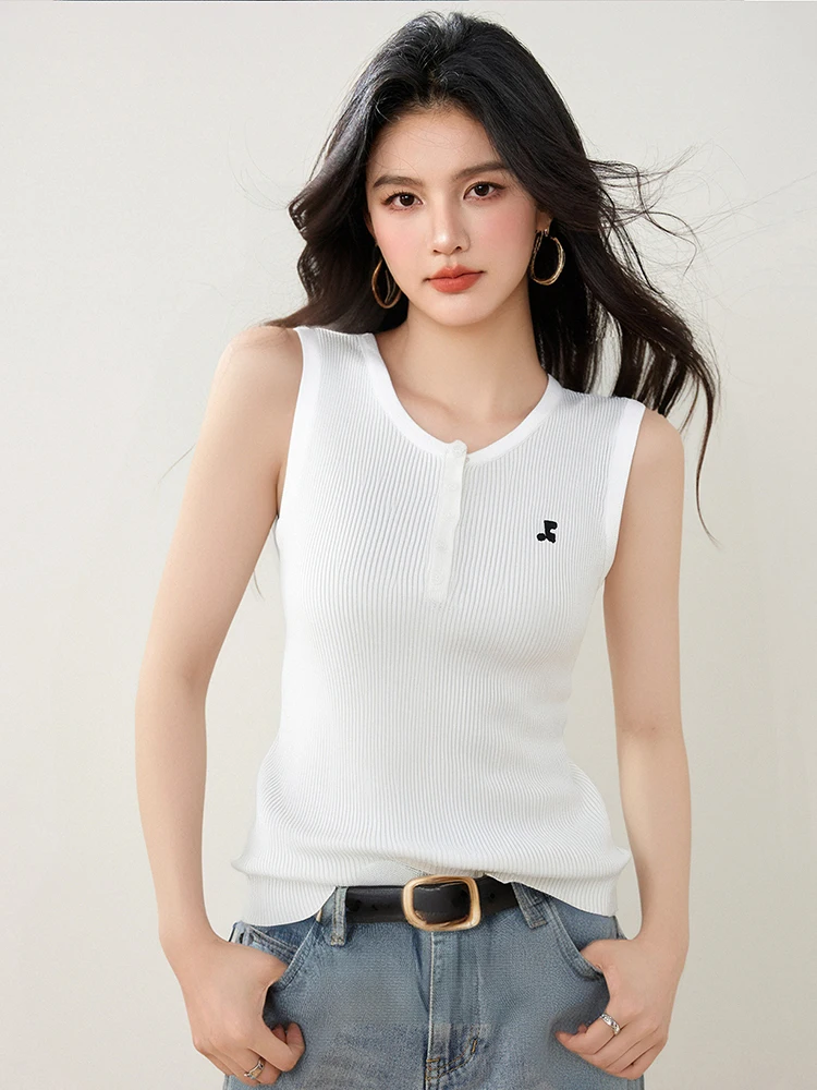 2025 Estate nuova maglia gilet tinta unita Spice Girls canotta moda donna senza maniche top dimagranti